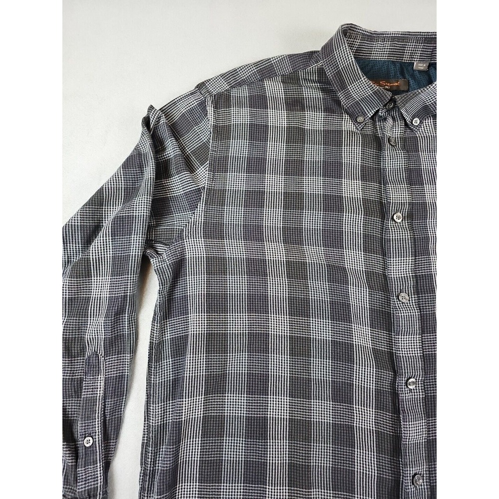 Ben Sherman Shirt Men's Size L Black Check Long Sleeve Button Down Pocket Shirt - Picture 4 of 15